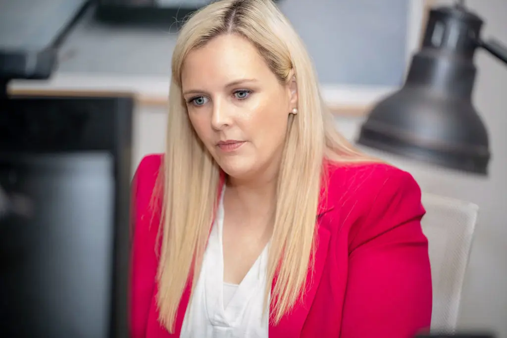 Scranton head-on car accident lawyer working at her desk