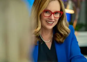 Attorney Marion Munley working at her desk