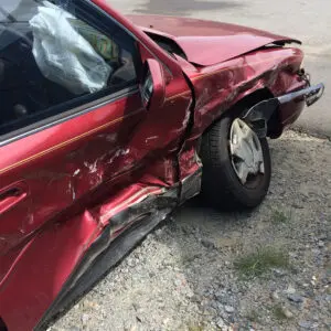 Damage of a car after an auto accident in Wilkes-Barre