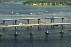 Truck traffic on the Barron Collier Bridge in Florida