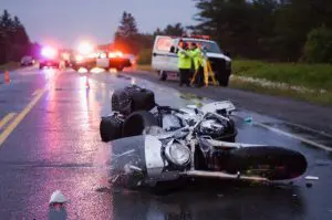 motorcycle accident on the road