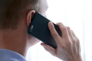 Man speaking with an Uber accident lawyer in Bethlehem