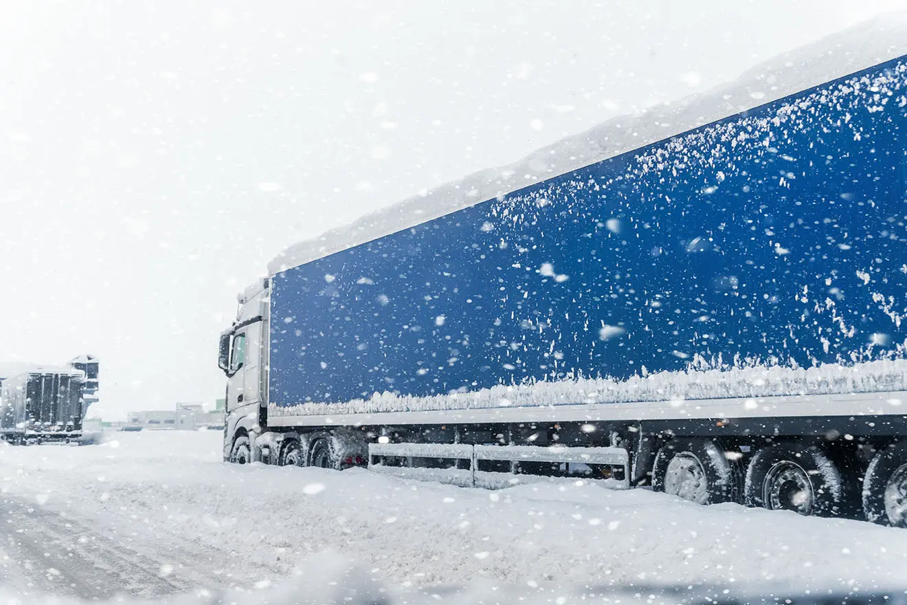 ice and snow on a truck