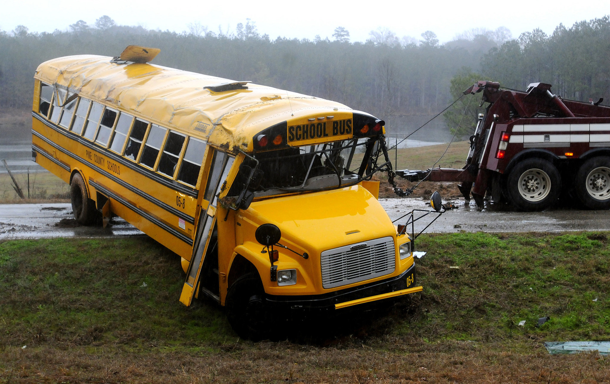 Is the school bus driver liable in the event of an accident?