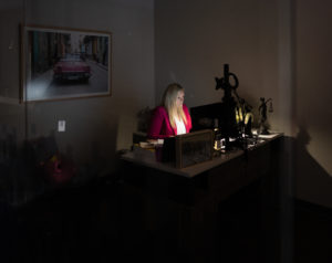 Attorney Caroline Munley working in her office