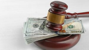 Harrisburg product liability lawyer, gavel on money