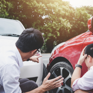 Inspecting a car accident