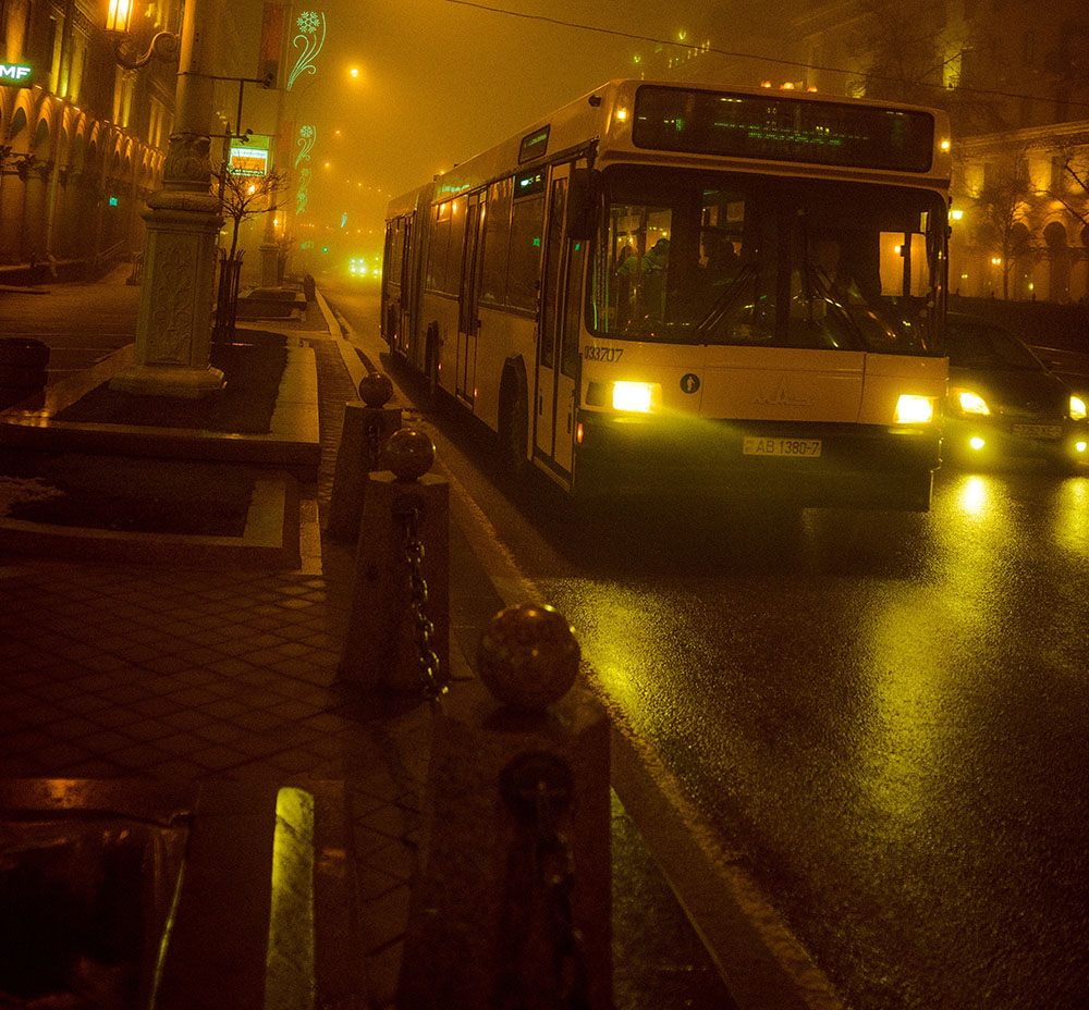 driving a bus in bad weather
