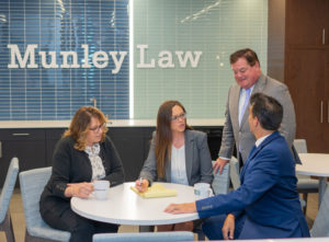 Munley Law's Strousburg, PA motorcycle accident lawyers discussing a case