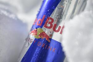 Can of Red Bull in ice