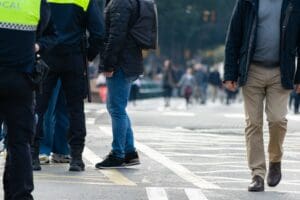 Allentown pedestrians in crosswalk