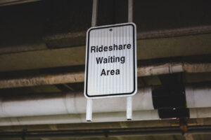 Sign for rideshare passengers to wait for rides